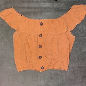 FOREVER 21 burnt orange off crop top, size small
